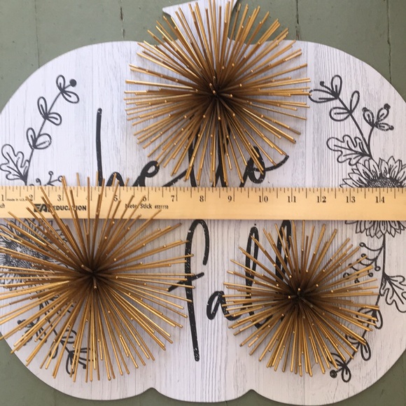 Set of 3 Photo Gallery Gold spike decor - Picture 5 of 5